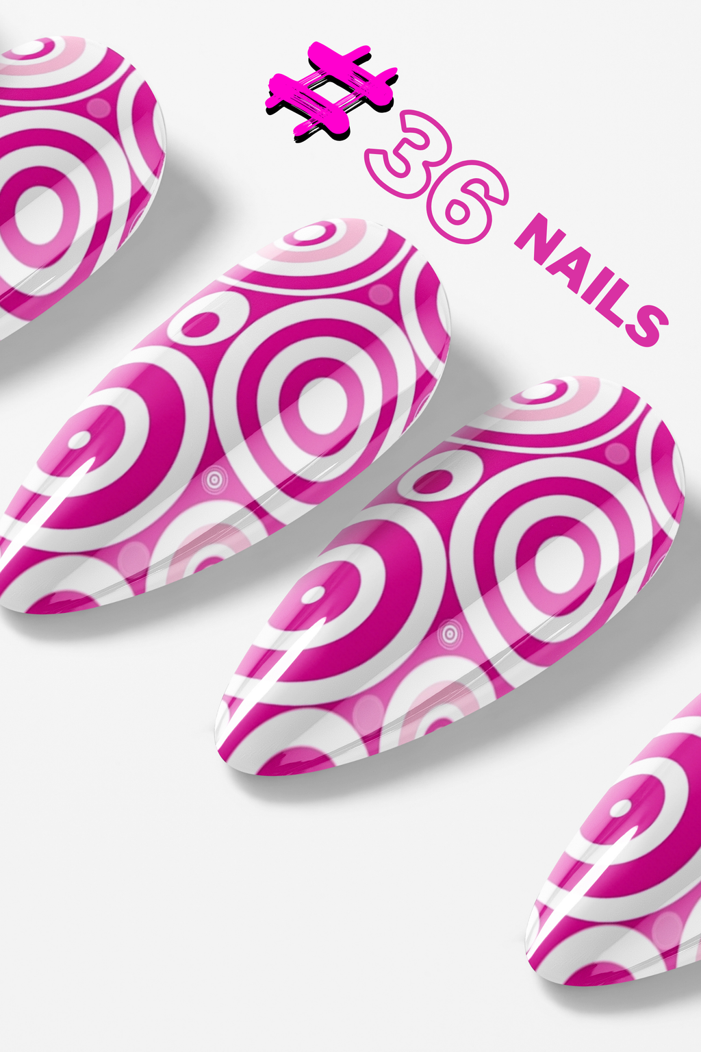 Pink Pop Circles – Premium Press-On Nails