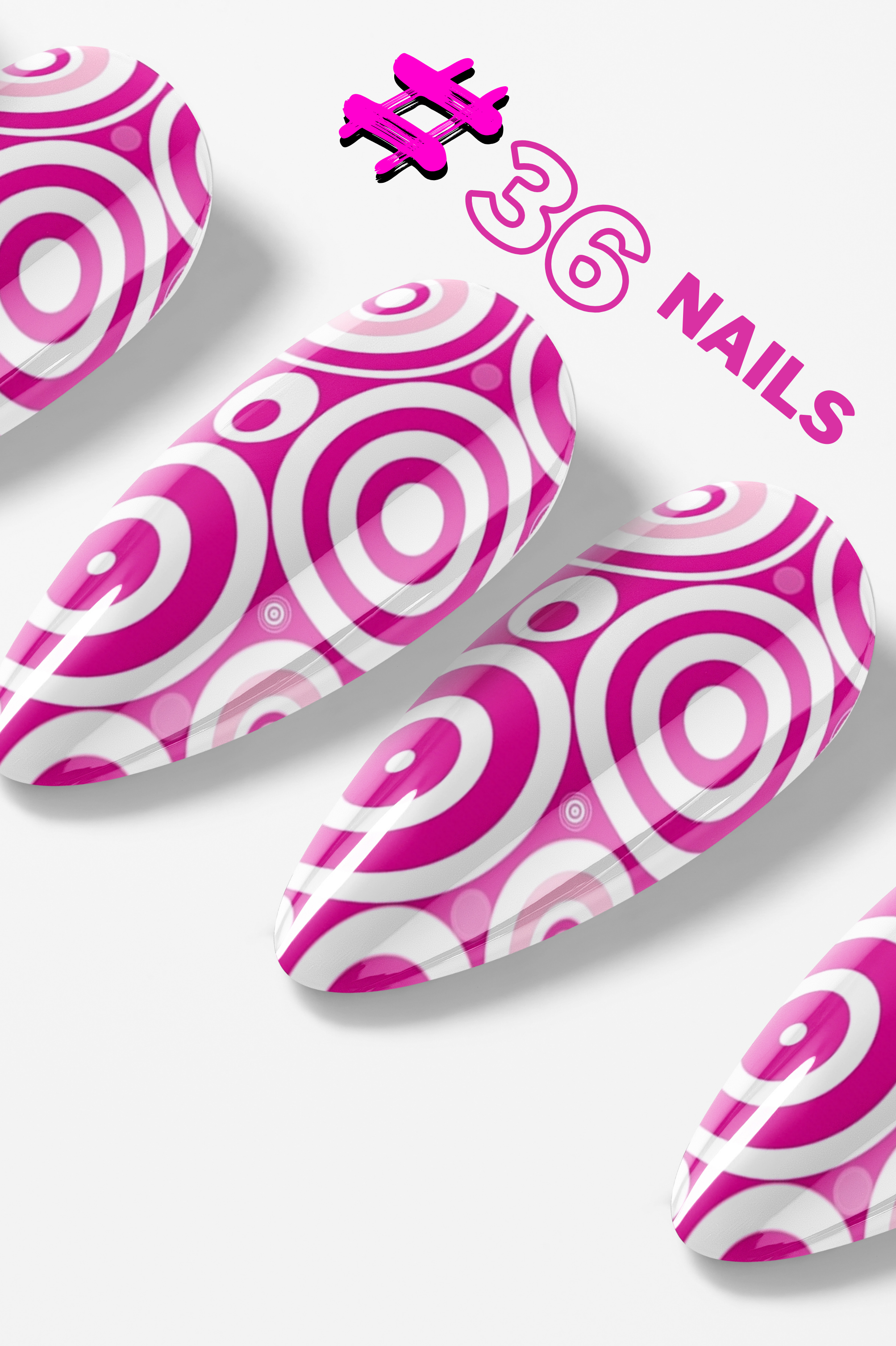 Pink Pop Circles – Premium Press-On Nails