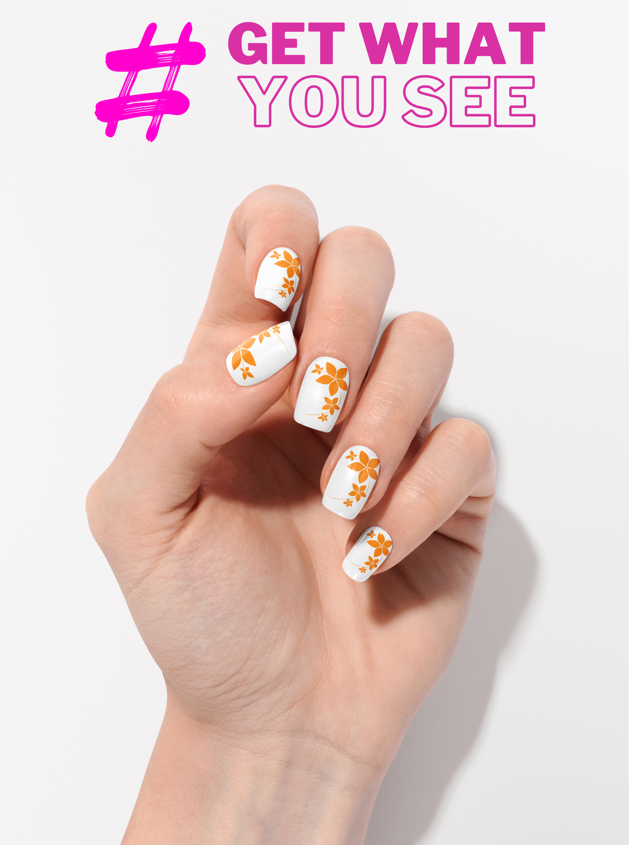 Amber Blossom Trail – Premium Press-On Nails