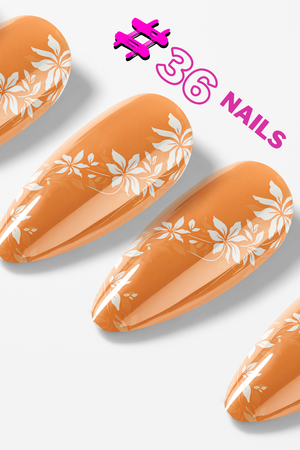 Sunset Floral Veil – Premium Press-On Nails