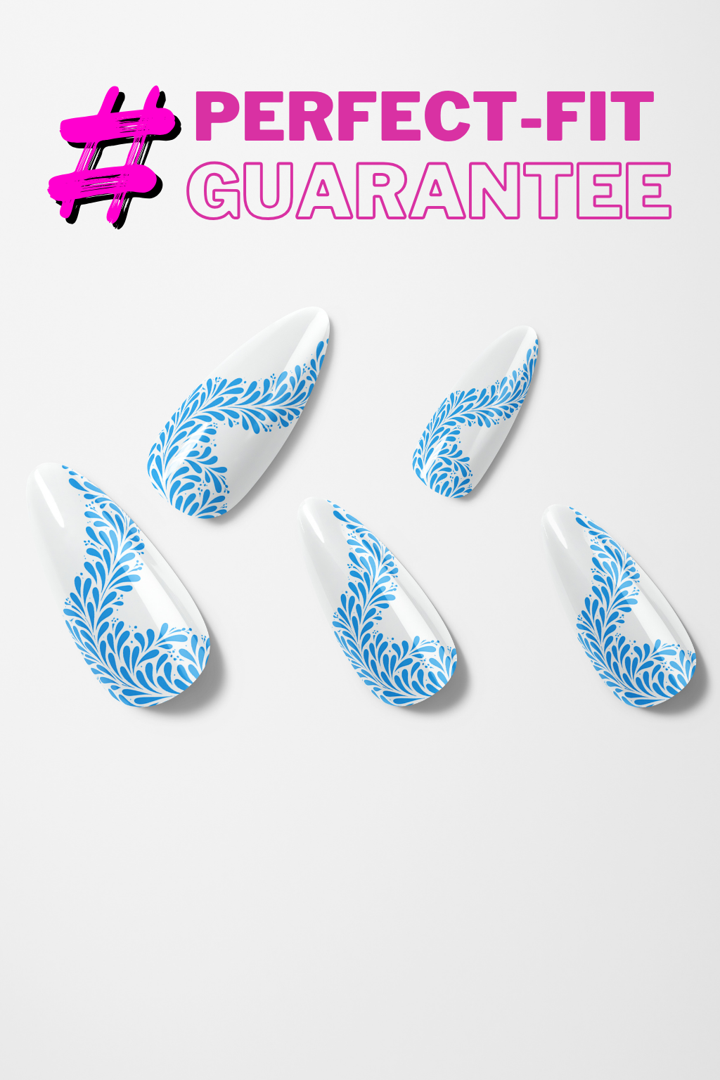 Azure Leaf Flow – Premium Press-On Nails