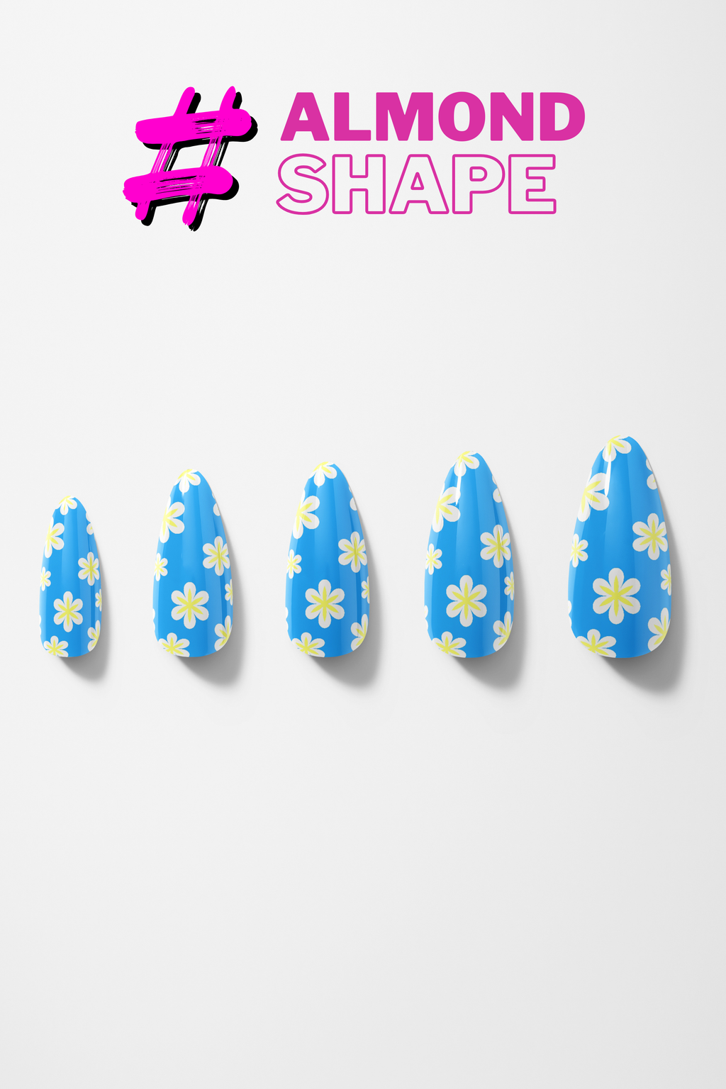 Blue Daisy Bliss – Premium Press-On Nails