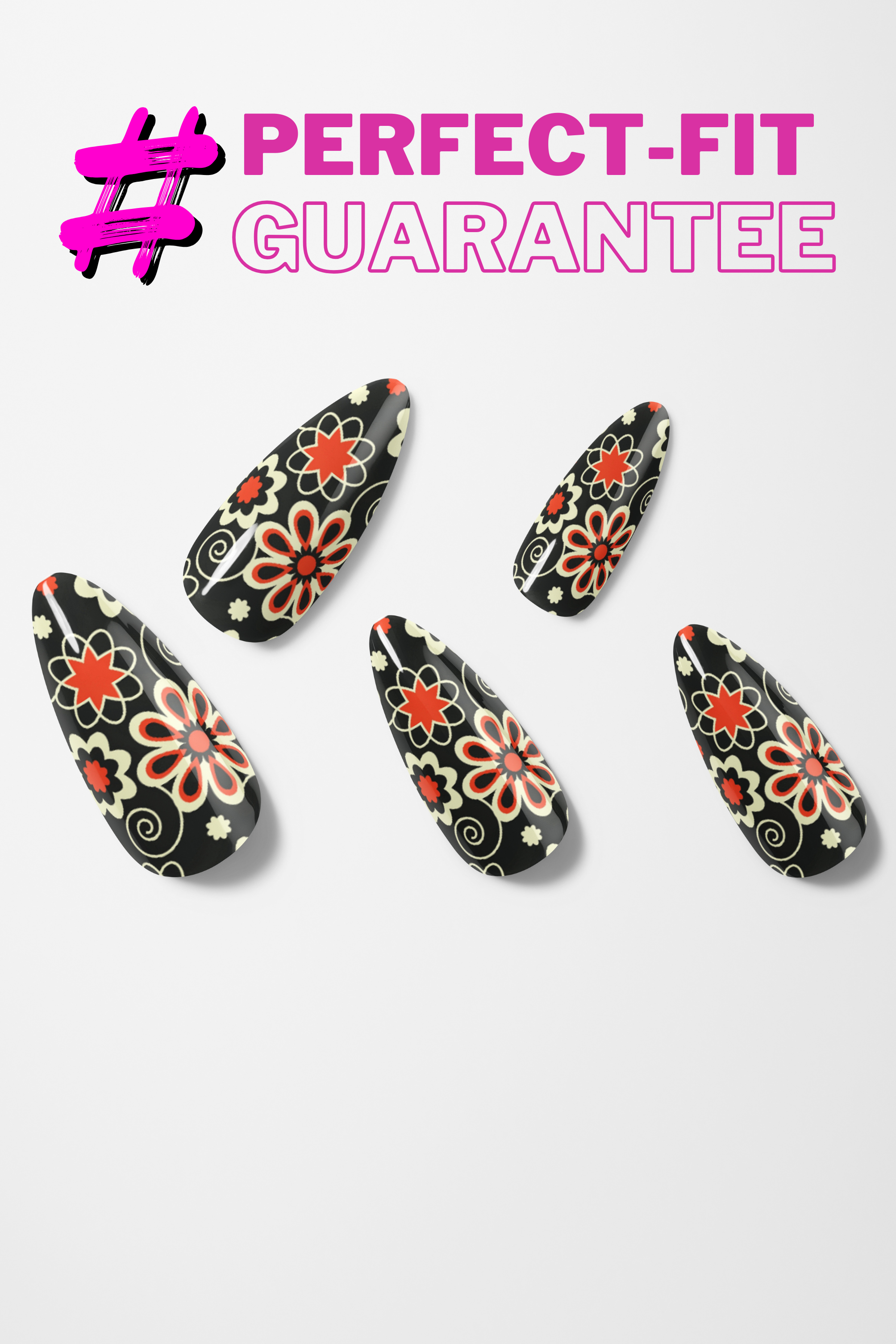 Midnight Floral – Premium Press-On Nails