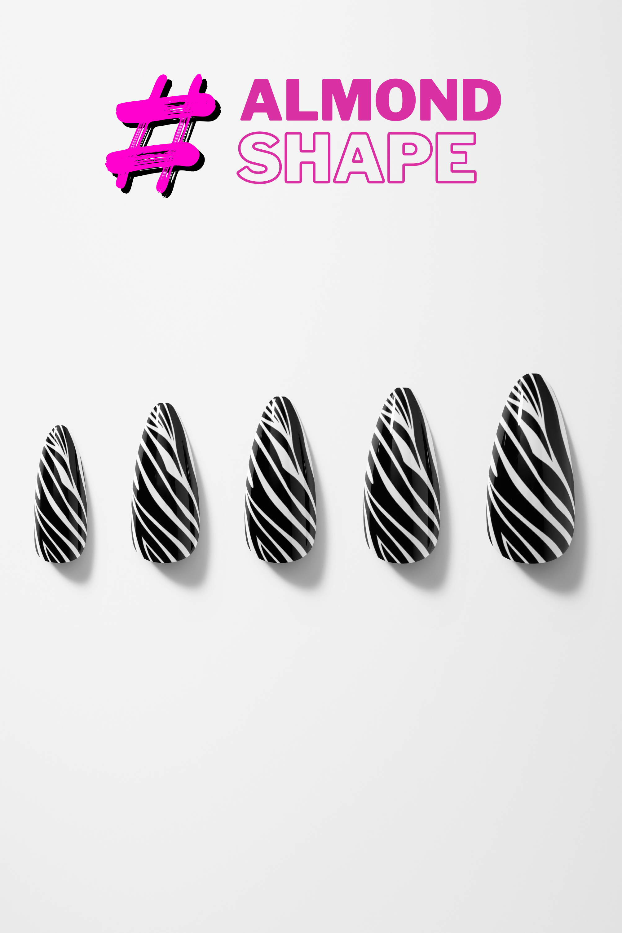Midnight Zebra – Premium Press-On Nails