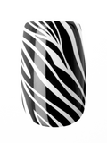 Midnight Zebra – Premium Press-On Nails
