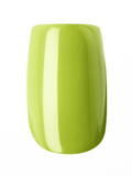 Green cylindrical object on a white background