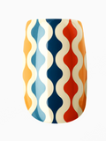 Colorful wavy patterned object on a white background